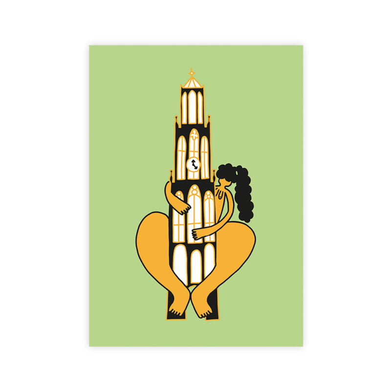 Utrecht Babe postcard - Green