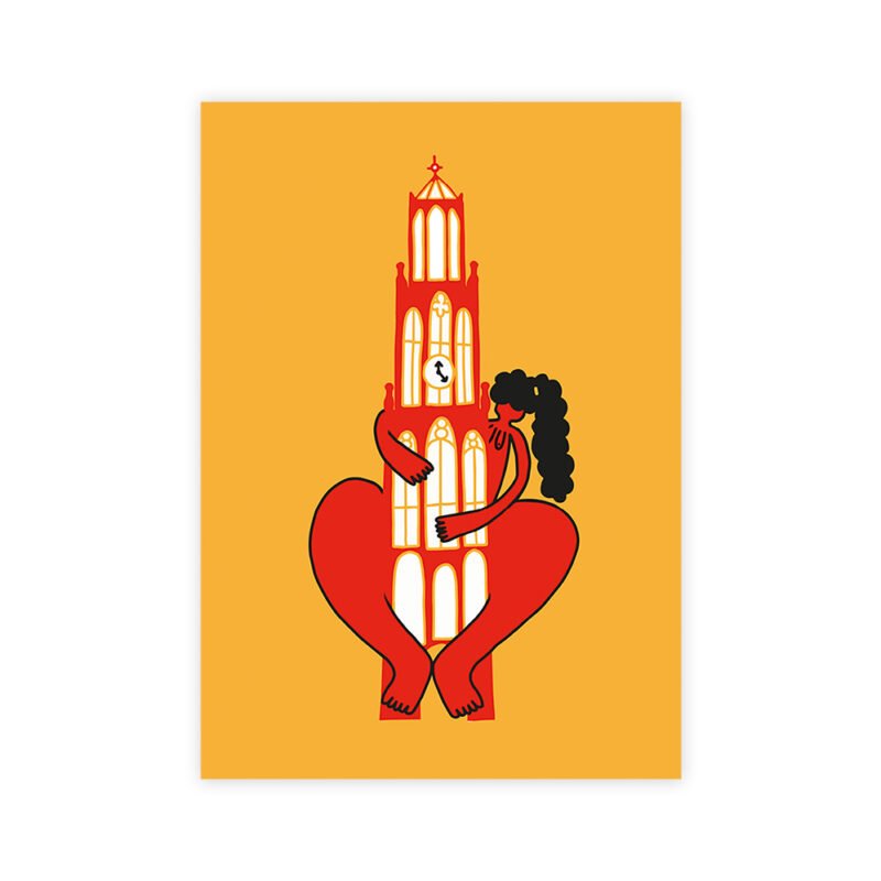 Utrecht Babe postcard - Red