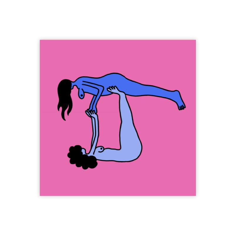 Yoga Babe postcard -  Pink
