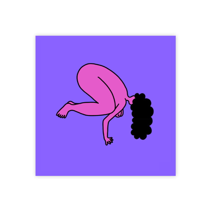 Yoga Babe postcard -  Purple