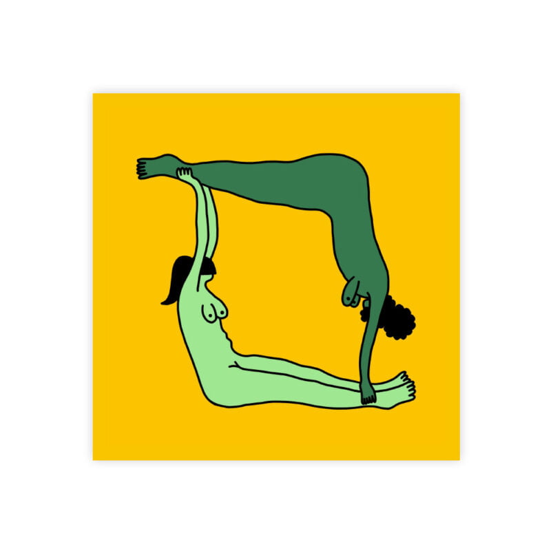 Yoga Babe postcard -  Yellow