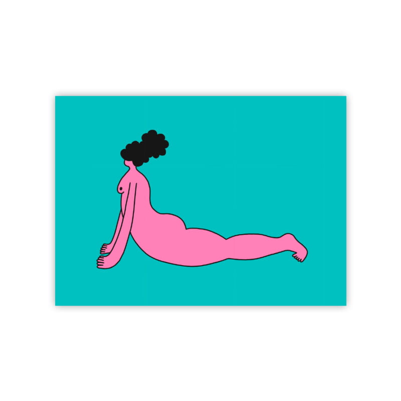 Upward facing dog Babe postcard