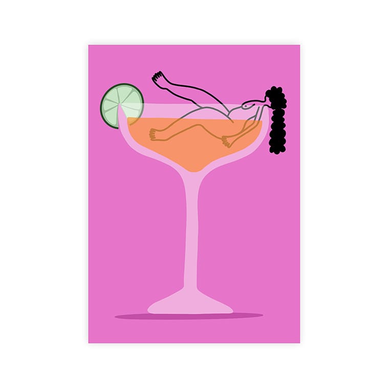 Cocktail Babe postcard